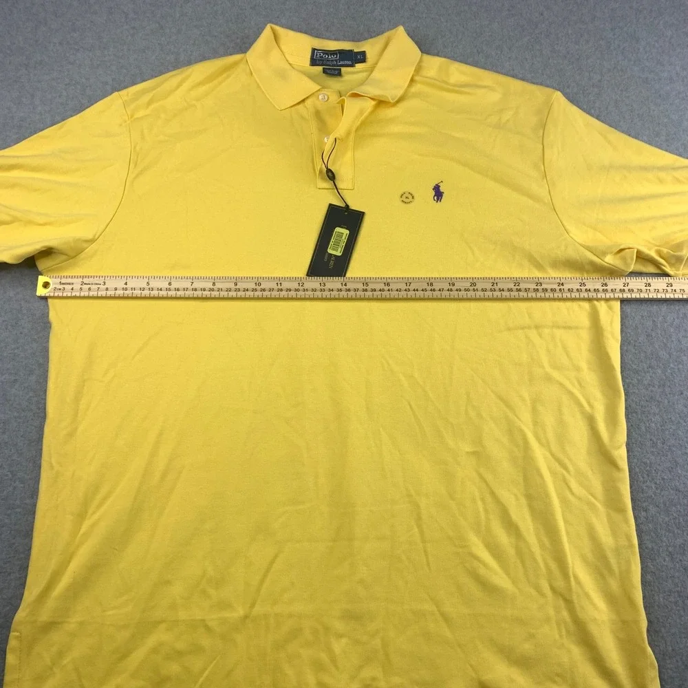 Polo Ralph Lauren Polo Shirt  XL Yellow Short Sleeve Cotton Pony NWT MSRP $95